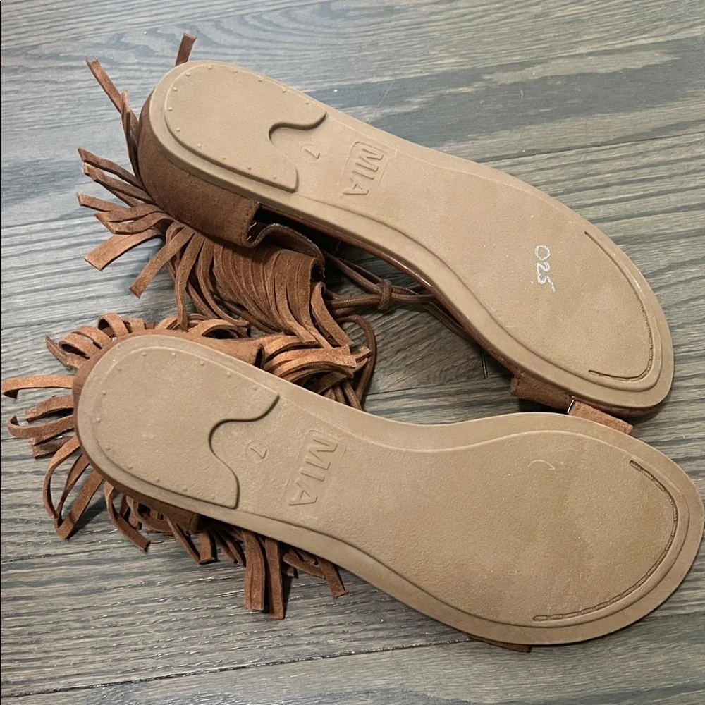 MIA Tan Fringe Sandals for Women - Picture 4 of 4